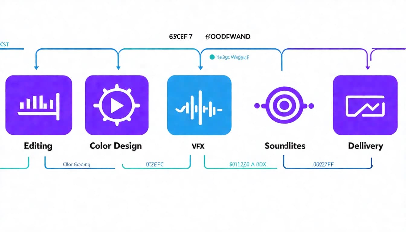 影片後期製作完整指南｜2026 調色、特效、配音、字幕全流程解析