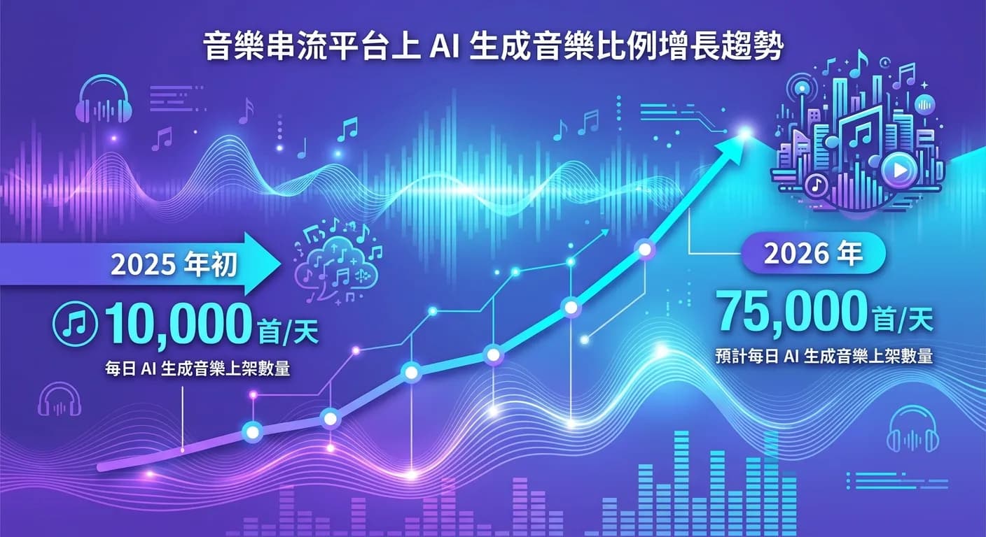 Deezer AI 音樂偵測揭露 44% 新曲為 AI 生成|2026 品牌影片配樂版權與真實性完全指南